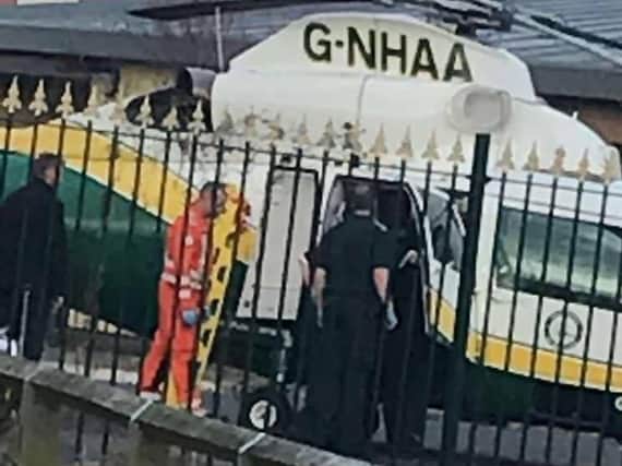 The Great North Air Ambulance at Bamburgh School.