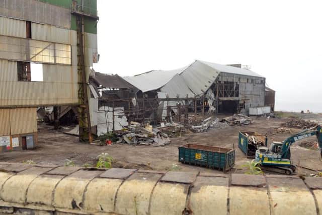 The McNulty yard, now owned by Port of Tyne, as it was being demolished last September.