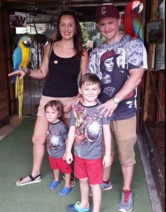 Di and Luke Wilkinson with sons Jude and Finn Wilkinson.