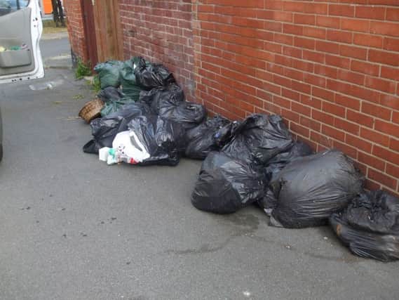 The rubbish outside Brabourne Street.