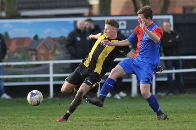 Hebburn Town (yellow and black) attack against Tow Law earlier this month