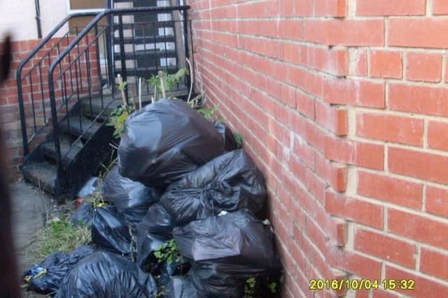 Rubbish left at a property in Chichester Road, South Shields.