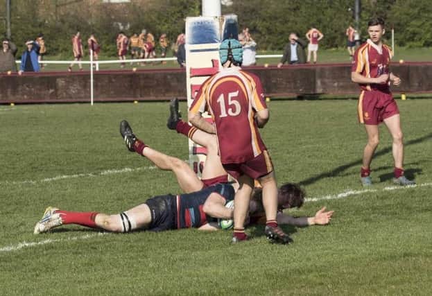 Sam Gaff goes over for the winning try