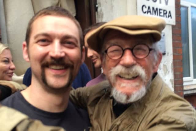 Lee Shone with My Name Is Lenny co-star Sir John Hurt, who plays Lesley Salmon.
