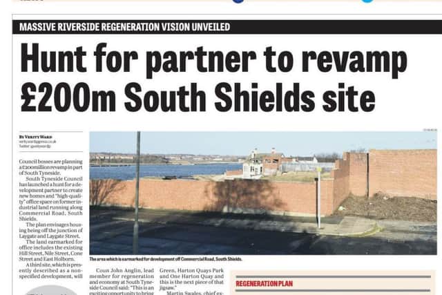 Reporting on the hunt for a partner to develop South Shields