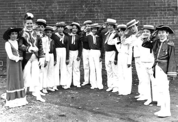 Some members of the cast of St James RC Pimary School's production of HMS Pinafore, 1979.
