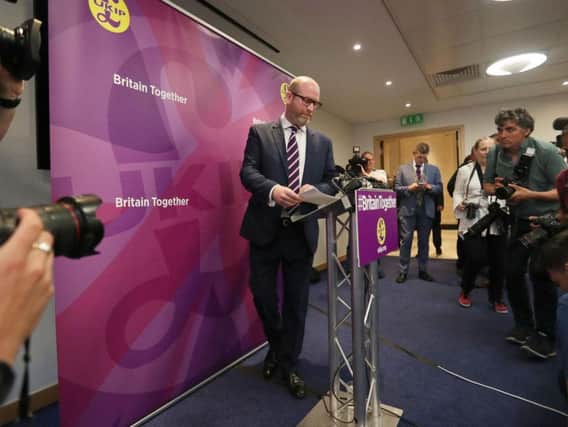 Ukip leader Paul Nuttall at today's party manifesto launch.