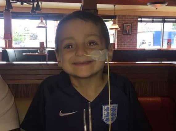 Bradley Lowery has had a fun day shopping for toys.