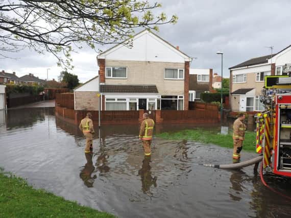 Flooding at Prince of Wales Close in The Nook earlier this year