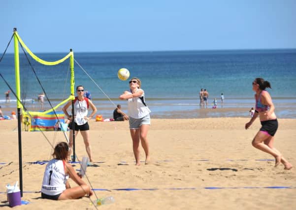 Beach volleyball at Sandhaven Beach, South Shields.