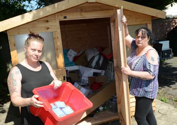 Hebburn Helps charity have been targeted by vandals.
From left Angie Comerford and Jo Durkin
