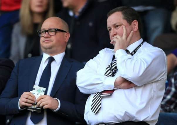 Lee Charnley with Newcastle owner Mike Ashley