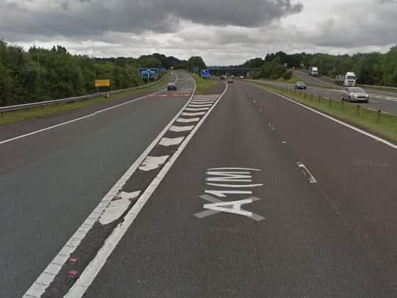 The collision has happened on the A1(M) southbound. Image copyright Google Maps.