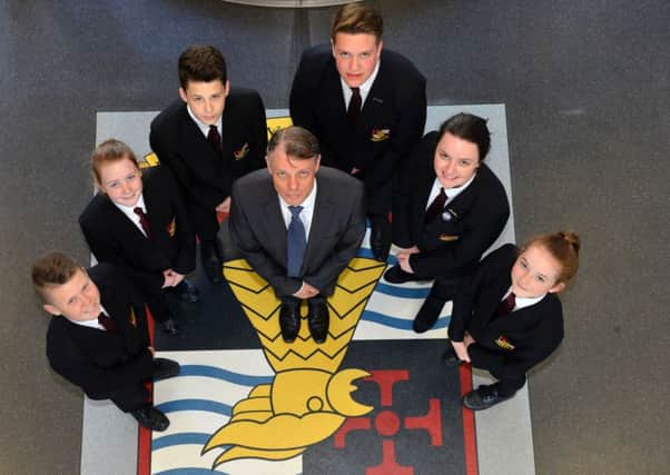 Good Ofsted for Hebburn Comprehensive School, assistant headteacher Colin Laughton with pupils