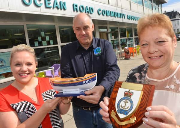 Ocean Road CA winners of the RNLI collections.
From left Manager Liz Stephenson, volunteer Robin Tate and Treasure of South Shields Ladies Lifeboat Guild Mary Wilson