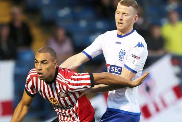 Sunderland striker James Vaughan scraps against former club Bury in midweek