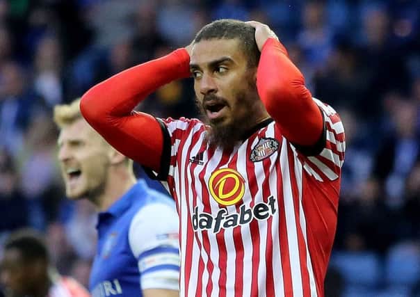Lewis Grabban rues a missed chance in Sunderland's draw at Sheffield Wednesday last night.