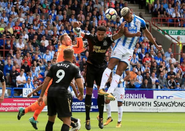 Rob Elliot in action for Newcastle at Huddersfield Town