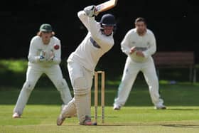 Whitburn batsman Ben Markham in action against Stockton in a recent North East Premier League match played at Whitburn Village.