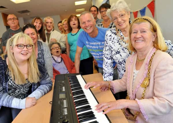 The Mayor Coun Olive Punchion and Mayoress Mrs Mary French join the Jarrow Community Choir as they opened the Horsley Hill and Harton Funday.