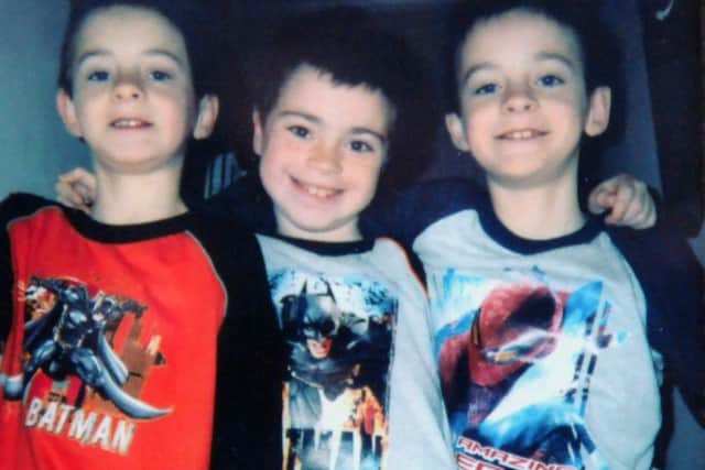 Parents Susan Clarkson and Alfie Leggett pay tribute to their nine year old son Jack Leggett who died through a brain tumour.
Jack (middle) with James and Thomas Leggett (right)