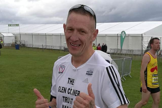 Mark Wood did the Great North Run to raise funds for the Glen Corner Trust.