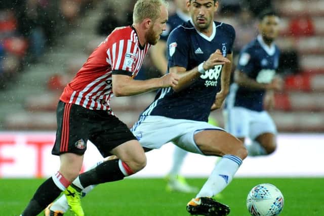 Jonny Williams presses forward last night.