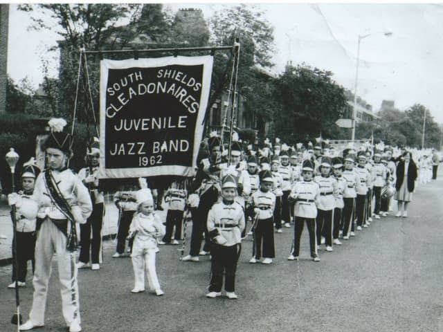 The South Shields Cleadonaires on the march.
