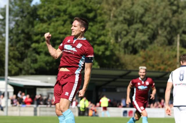 Jon Shaw is among those looking to inspire South Shields to victory tomorrow. Image by Peter Talbot.