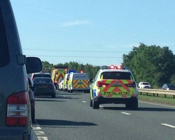 The scene of a crash on the A19 near Seaham last month, which involved six vehicles.