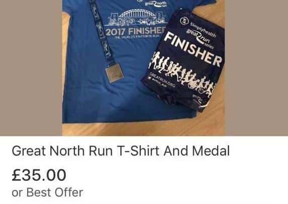 Many runners have put their Great North Run medals and T-shirts up for sale.