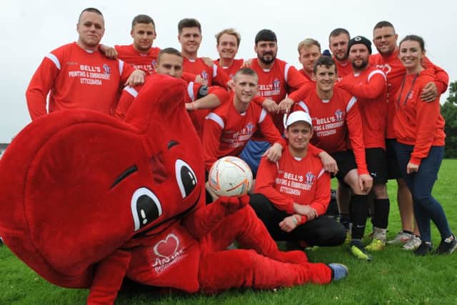 Footballers from the Trevor Clark memorial team, hosted a charity football tournament at Hedworthfield CA, Jarrow.