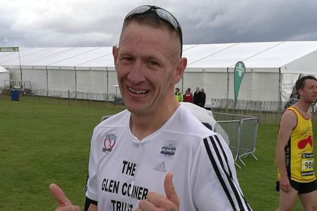 Mark Wood did the Great North Run to raise funds for the Glen Corner Trust.