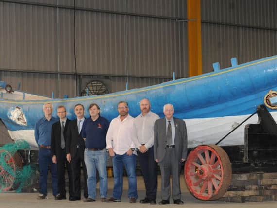 From left to right, Steve Landells of the North East Maritime Trust, Geoff Woodward of Tyne & Wear Archives & Museums, Michael Dickson of MI Dickson Ltd, Paul Gray of the North East Maritime Trust, Shaun Tebble of JML, Graeme Hardie of the Port of Tyne, and Coun Alan Kerr, of South Tyneside Council.