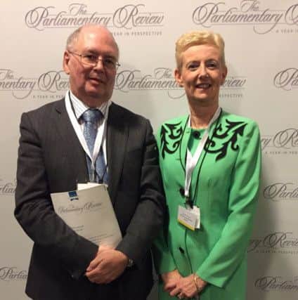 Headteacher of Boldon School, Elizabeth Hayes, with chairman of governors, Colin Berry.