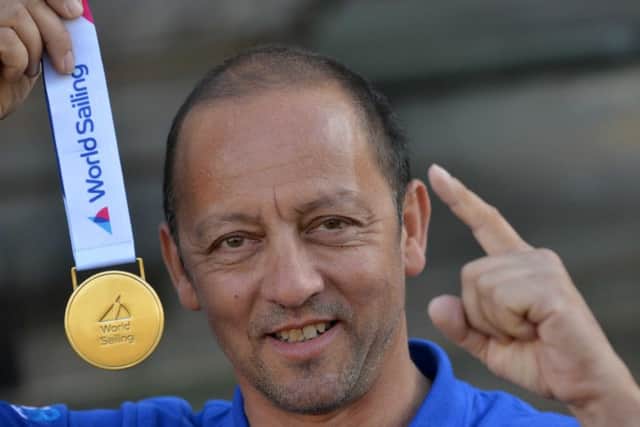 Chris Albert has won gold in the world blind sailing championships