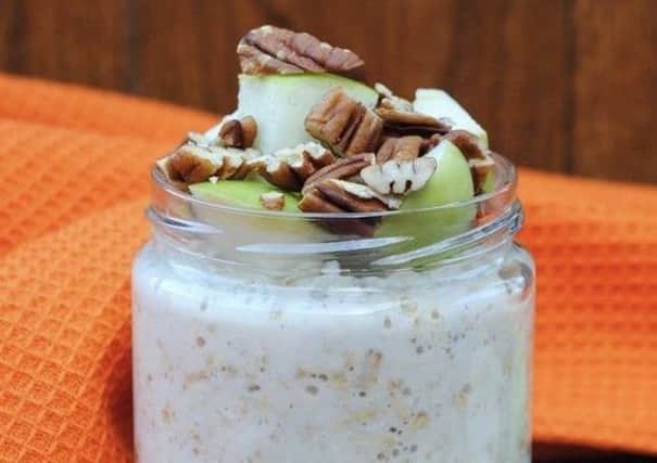 Apple, maple and pecan overnight oats.