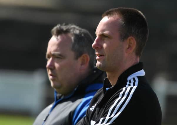 Hebburn Town manager Scott Oliver (right) and Kevin Bolam (left)