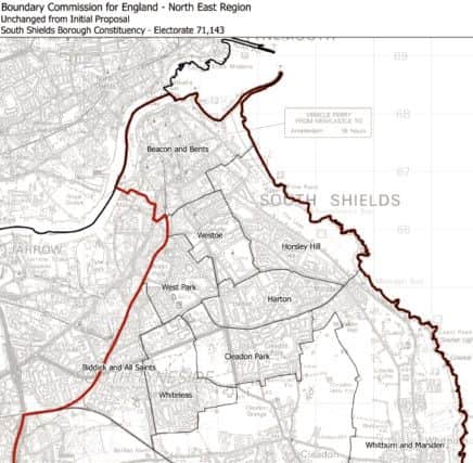 How the South Shields constituency would look under the new proposals.
