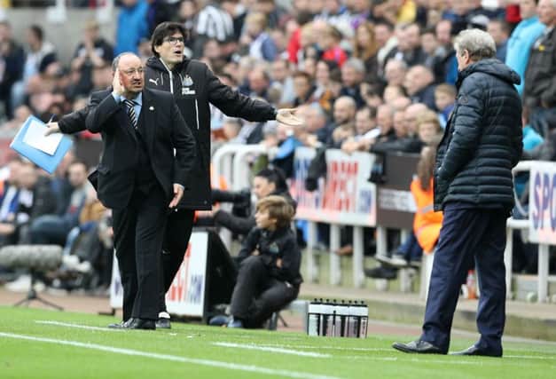 Rafa Benitez animated on the touchline against Palace.