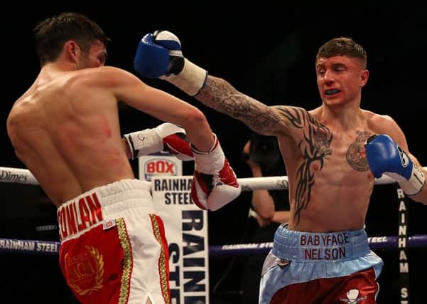 Anthony Nelson (right) in action against Jamie Conlan (left) during the Commonwealth Super-flyweight Championship bout at the Copper Box Arena, London.