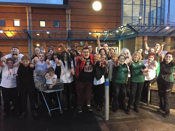 The team at Morrisons Jarrow dressed up for the Thriller video.