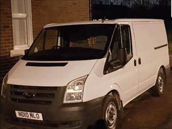 The van which was stolen from Tyne Dock yesterday.