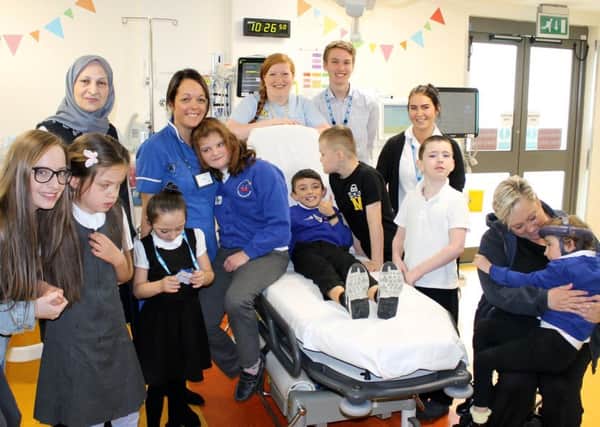 Keelmans Way School pupils and South Tyneside District Hospital childrens A&E staff.