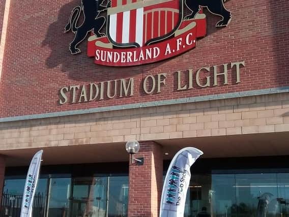 Banners promoting the Job Show at Sunderland's Stadium of Light on Thursday.