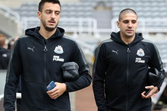 Joselu and Aleksandar Mitrovic