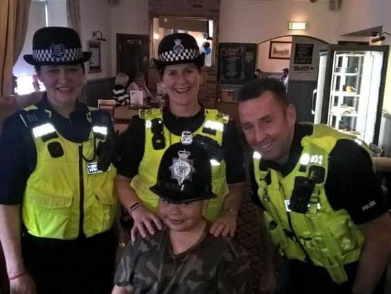 Members of Harton Neighbourhood Policing Team were delighted to make Ellis's birthday party extra special.