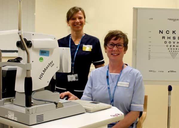 Cataract Treatment Centre Deputy Manager Lynn Bates, left, and staff nurse Julie-Ann Marshall in the new clinic at South Tyneside District Hospital
