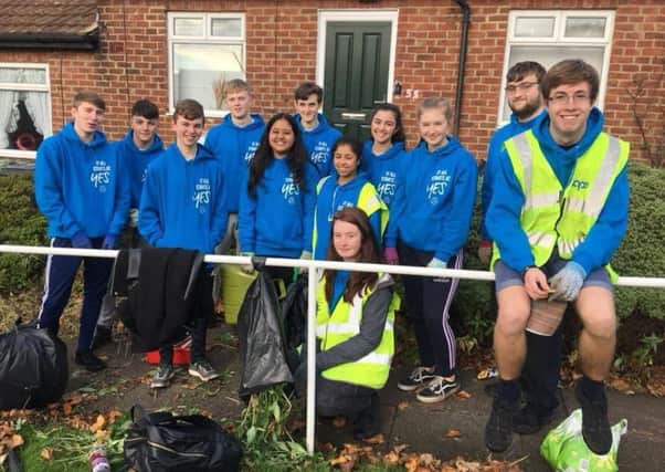 The National Citizen Service youngsters taking part in their community work.