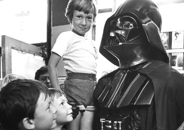Darth Vader at Carters, newsagent in Wescott Avenue, South Shields, in   July 1982 .
